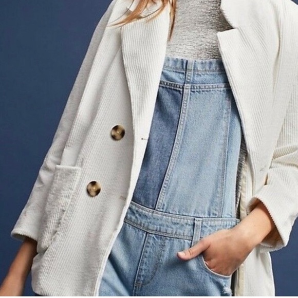 Anthropologie Cartonnier Ivory Corduroy Blazer Jacket - Picture 2 of 11